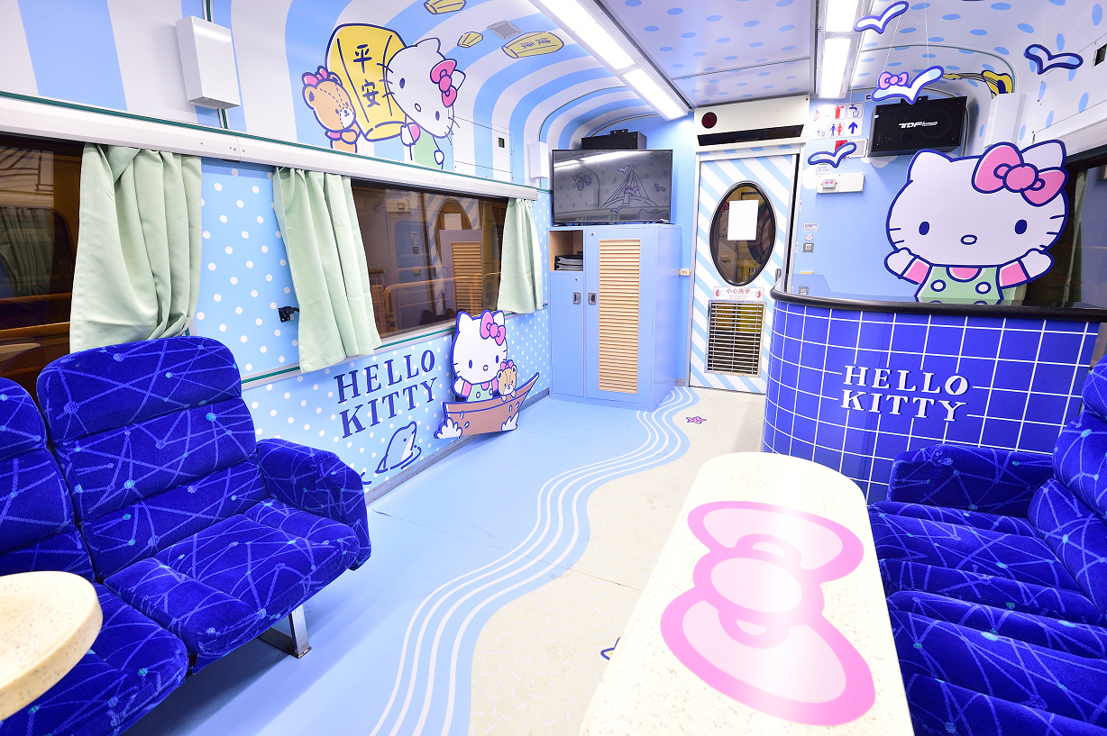 回程交通則安排全台最萌的觀光列車「環島之星Hello Kitty繽紛列車」。 圖:交通部提供。 回程交通則安排全台最萌的觀光列車「環島之星Hello Kitty繽紛列車」。 圖:交通部提供。