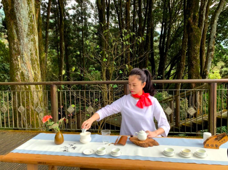 各社區茶旅達人營造在大自然氛圍品茗的情境。 圖:阿里山國家風景管理處/提供 各社區茶旅達人營造在大自然氛圍品茗的情境。 圖:阿里山國家風景管理處/提供