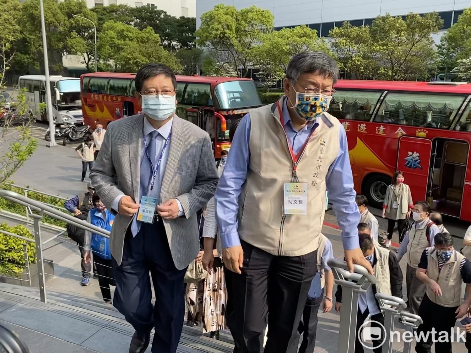 台北市長柯文哲及新竹縣長楊文科。 圖:周煊惠 / 攝 台北市長柯文哲及新竹縣長楊文科。 圖:周煊惠 / 攝