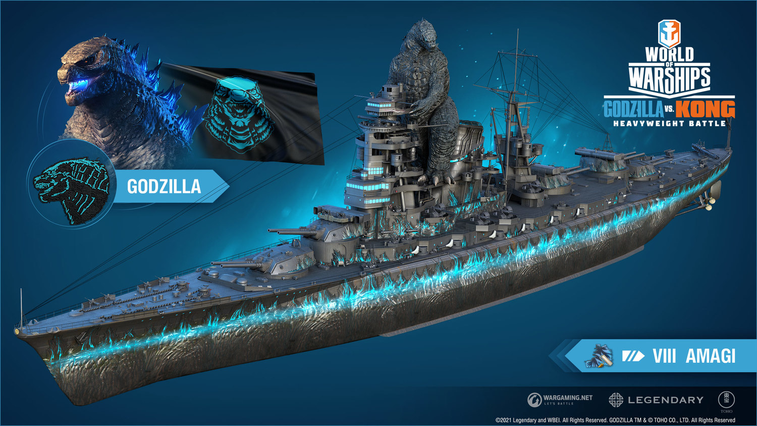 藍色系的《哥吉拉戰隊》將由41,217噸重的日本天成號主力艦代表。 圖:戰遊網/提供 藍色系的《哥吉拉戰隊》將由41,217噸重的日本天成號主力艦代表。 圖:戰遊網/提供