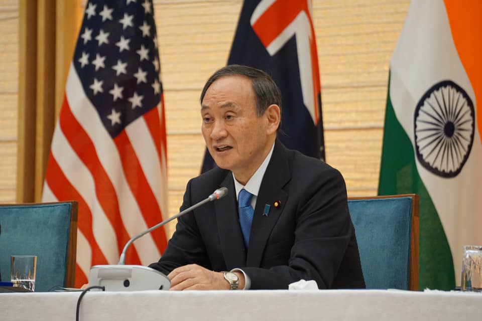 四方會議(Quad)可能借胎G7峰會,為了奠定基礎,日本首相菅義偉計畫在4月中結束對美國的訪問後再拜訪印度總理莫迪(Narendra Damodardas Modi),討論海上安全強化和基礎建設發展等方面的合作。 圖 : 翻攝自菅義偉臉書 四方會議(Quad)可能借胎G7峰會,為了奠定基礎,日本首相菅義偉計畫在4月中結束對美國的訪問後再拜訪印度總理莫迪(Narendra Damodardas Modi),討論海上安全強化和基礎建設發展等方面的合作。 圖 : 翻攝自菅義偉臉書