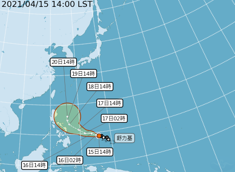 舒力基颱風最新路徑預測。 圖:中央氣象局/提供 舒力基颱風最新路徑預測。 圖:中央氣象局/提供
