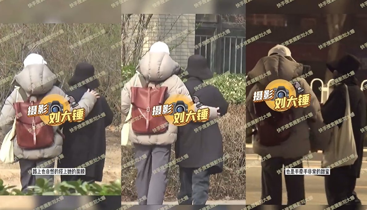 中國媒體拍下郭采潔(右)伊德爾(左)同進同出的親密互動。 圖:翻攝自微博 中國媒體拍下郭采潔(右)伊德爾(左)同進同出的親密互動。 圖:翻攝自微博