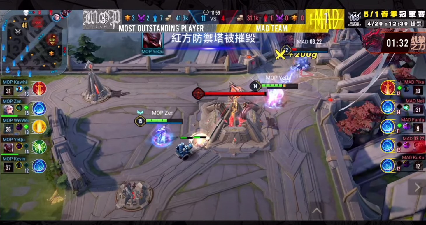 MOP在季後賽以4比1的優異成績擊敗大魔王MAD,順利挺進冠軍賽 圖:Garena /提供 MOP在季後賽以4比1的優異成績擊敗大魔王MAD,順利挺進冠軍賽 圖:Garena /提供