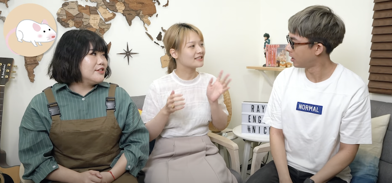 阿滴(右)找來LJ(左)和Tiffany(中)分享各語言的動物叫聲。 圖:翻攝Youtube/阿滴英文 阿滴(右)找來LJ(左)和Tiffany(中)分享各語言的動物叫聲。 圖:翻攝Youtube/阿滴英文