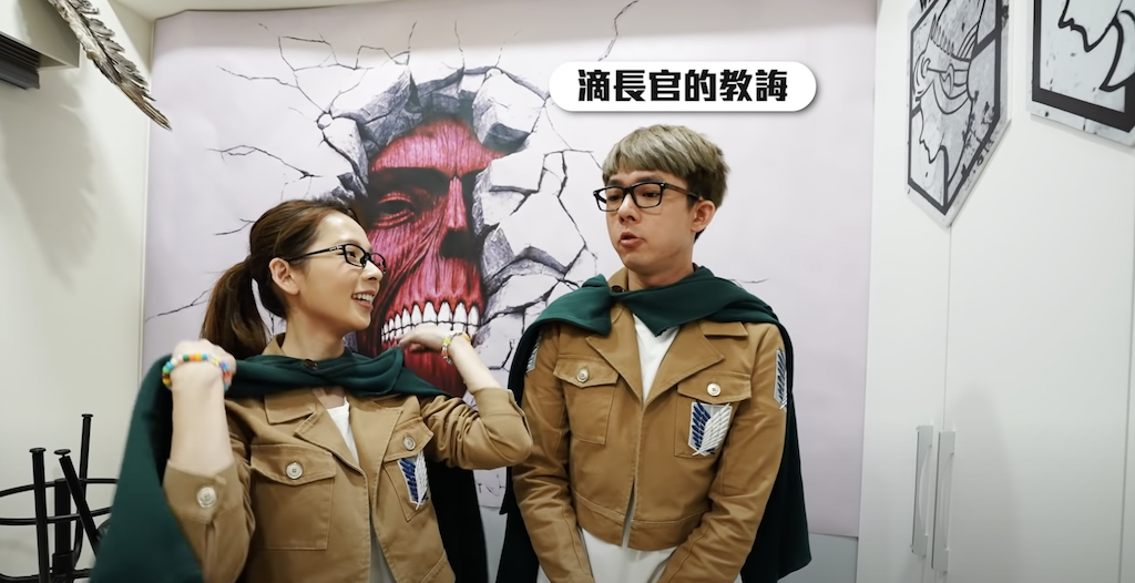將阿滴房間改造成動漫場景。 圖:翻攝Youtube/滴妹 將阿滴房間改造成動漫場景。 圖:翻攝Youtube/滴妹