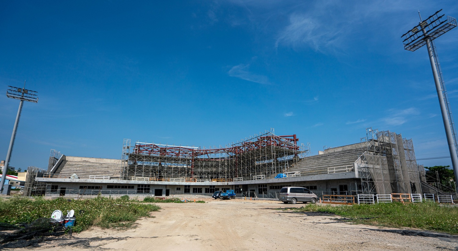 施工中的國際壘球運動園區。 圖:蔡其昌辦公室提供 施工中的國際壘球運動園區。 圖:蔡其昌辦公室提供