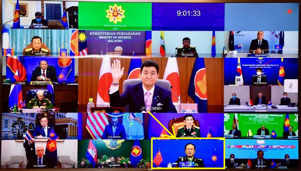 岸信夫昨(16)日出席東協(ASEAN)防長會議。 圖:翻攝自日本防衛省臉書 岸信夫昨(16)日出席東協(ASEAN)防長會議。 圖:翻攝自日本防衛省臉書