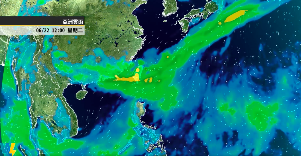 下週二至週四,鋒面將位於台灣上空,雲雨增多。 圖:翻攝自彭啟明臉書 下週二至週四,鋒面將位於台灣上空,雲雨增多。 圖:翻攝自彭啟明臉書