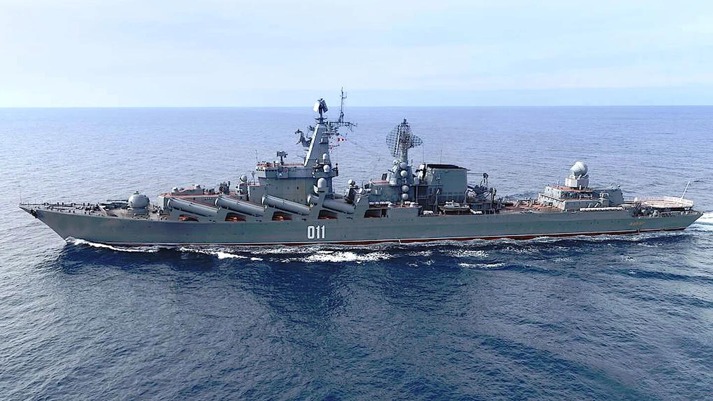 俄羅斯太平洋艦隊旗艦「瓦良格號」巡洋艦。 圖:翻攝環球網 俄羅斯太平洋艦隊旗艦「瓦良格號」巡洋艦。 圖:翻攝環球網