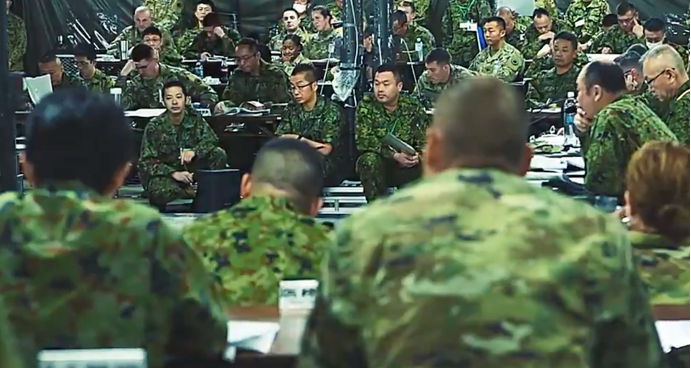 美日「東方之盾」軍事演習於今日正式登場。 圖:擷取自陸上自衛隊推特 美日「東方之盾」軍事演習於今日正式登場。 圖:擷取自陸上自衛隊推特