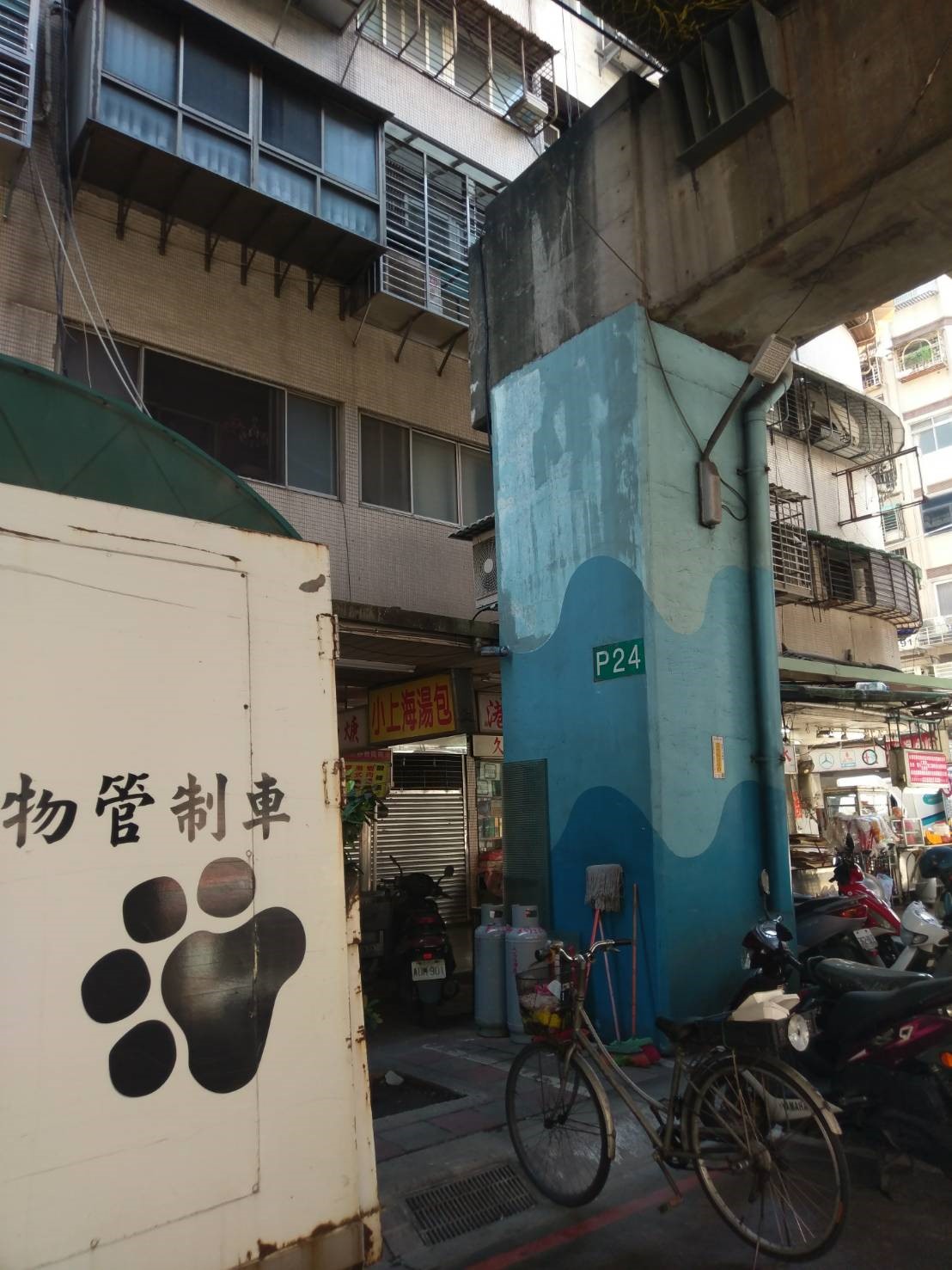 小黑貓受困3層樓高橋墩。 圖:新北市動保處提供 小黑貓受困3層樓高橋墩。 圖:新北市動保處提供