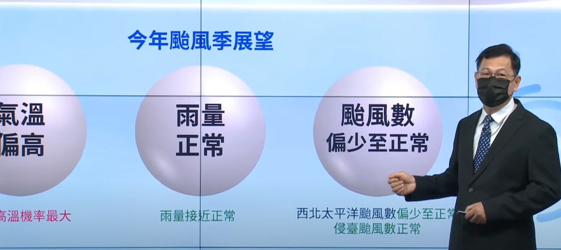氣象預報中心主任呂國臣說明今年颱風季展望。 圖:截取自氣象局線上記者會 氣象預報中心主任呂國臣說明今年颱風季展望。 圖:截取自氣象局線上記者會