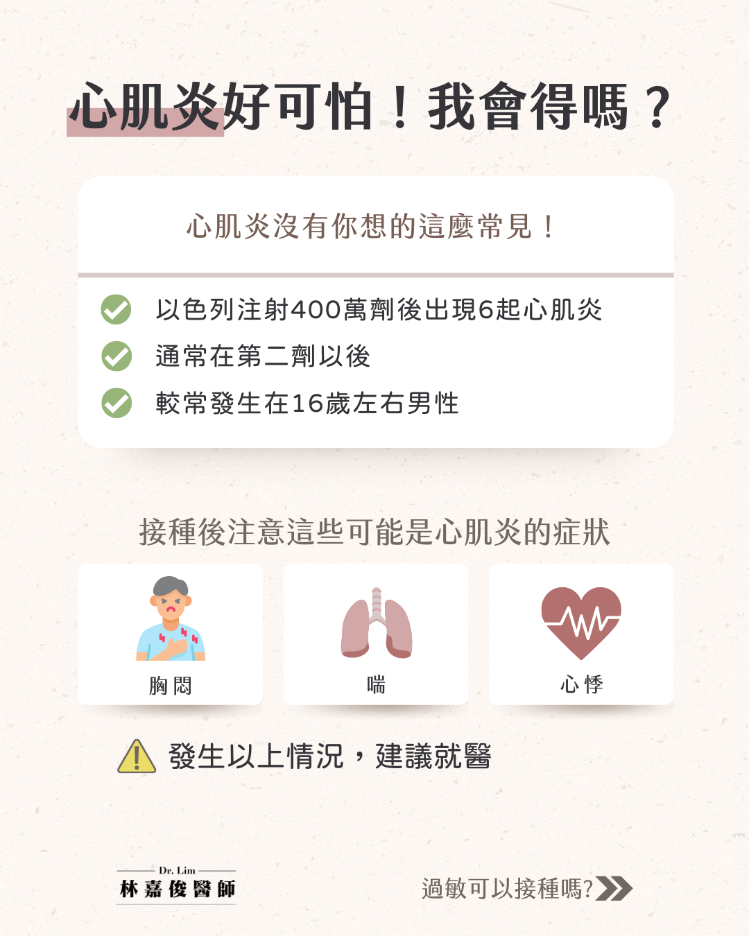 打完莫德納後發生心肌炎可能性非常小 圖:林嘉俊醫師/提供 打完莫德納後發生心肌炎可能性非常小 圖:林嘉俊醫師/提供