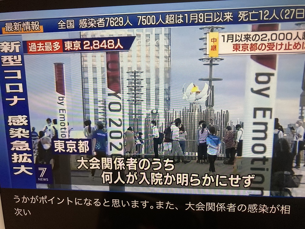 東奧組委會只公布155人確診,不肯說明有幾人住院 圖:翻拍自NHK 東奧組委會只公布155人確診,不肯說明有幾人住院 圖:翻拍自NHK