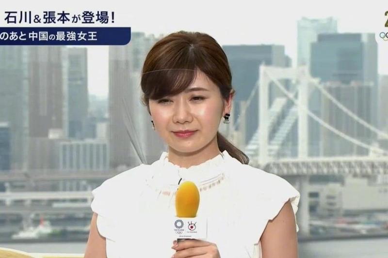 福原愛於26日在富士電視台復出擔任桌球賽球評。 圖:翻攝自推特 福原愛於26日在富士電視台復出擔任桌球賽球評。 圖:翻攝自推特