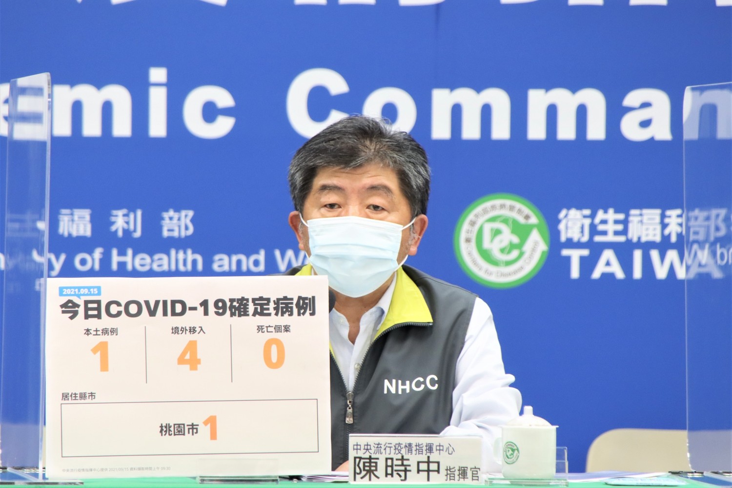 指揮中心指揮官陳時中證實今新增本土確診案例為桃機工作人員。 圖:指揮中心/提供 指揮中心指揮官陳時中證實今新增本土確診案例為桃機工作人員。 圖:指揮中心/提供