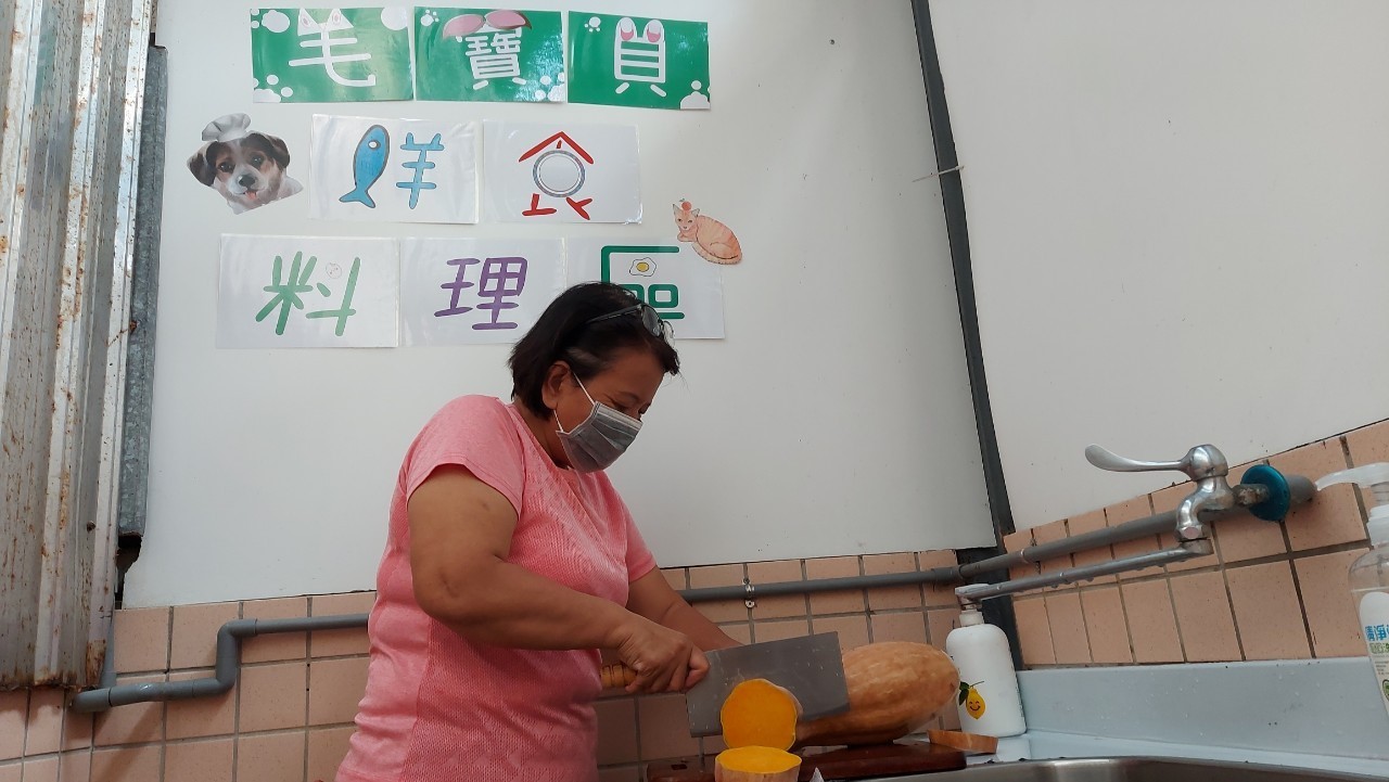 淡水動物之家為毛寶貝製作專屬南瓜冰。 圖:新北市動保處提供 淡水動物之家為毛寶貝製作專屬南瓜冰。 圖:新北市動保處提供