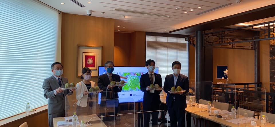 台灣冷凍釋迦及加工品發表會。 圖:翻攝自陳英顯臉書 台灣冷凍釋迦及加工品發表會。 圖:翻攝自陳英顯臉書