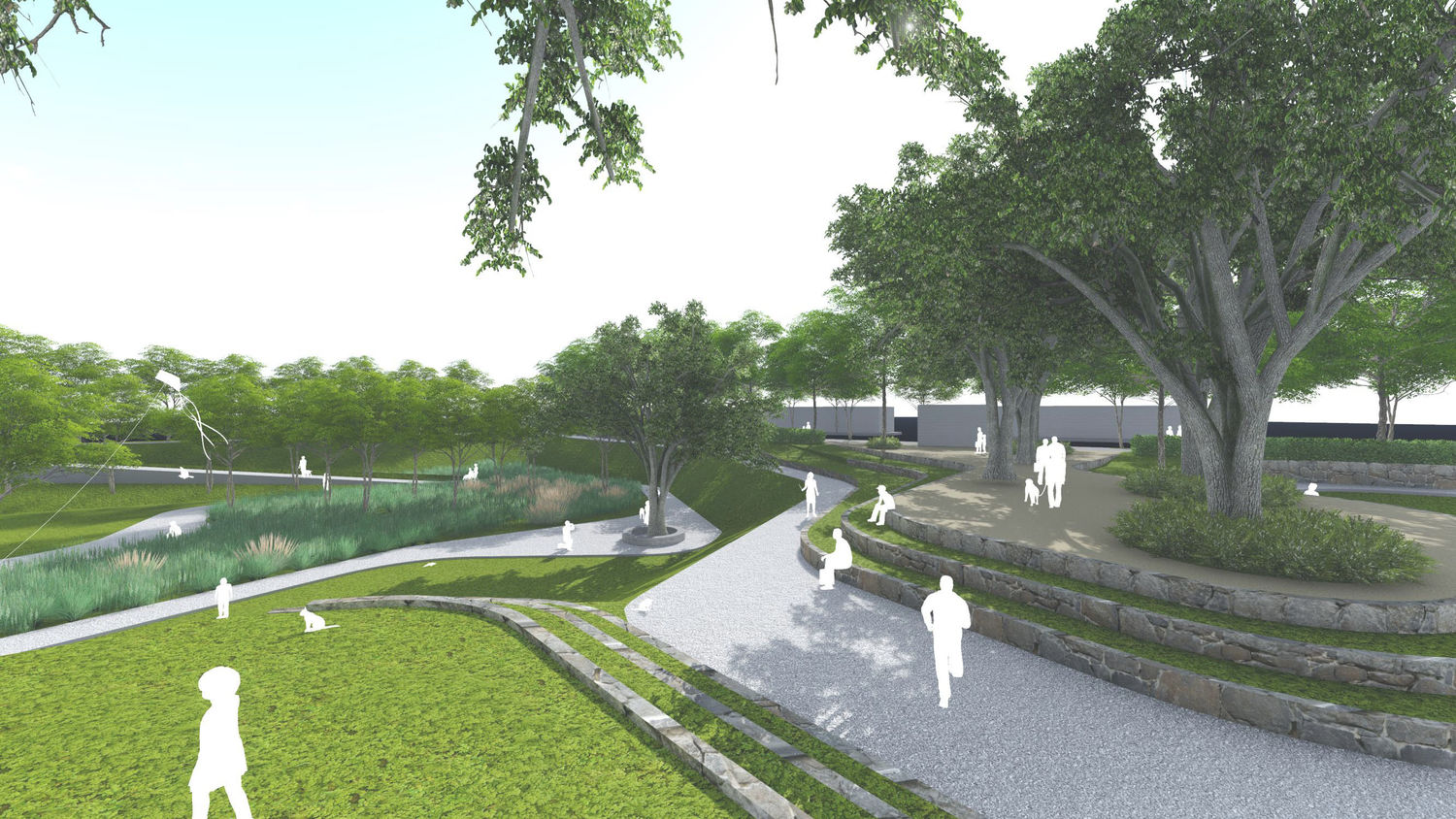 除了減低積淹水情形外,仍然保有原公園環境,重新布設休憩步道、新設體健設施及多功能綠地。 圖:新北市水利局提供 除了減低積淹水情形外,仍然保有原公園環境,重新布設休憩步道、新設體健設施及多功能綠地。 圖:新北市水利局提供
