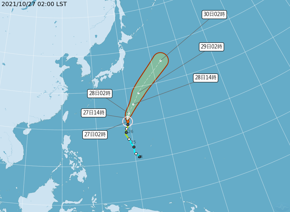 瑪瑙颱風路徑潛勢預報。 圖:中央氣象局/提供 瑪瑙颱風路徑潛勢預報。 圖:中央氣象局/提供