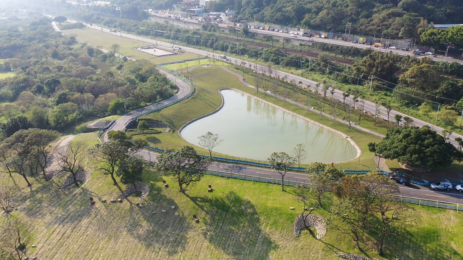 沐心池及周邊環境。 圖:新北市水利局提供 沐心池及周邊環境。 圖:新北市水利局提供