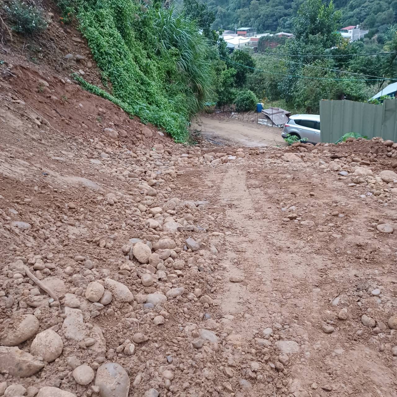 現場邊坡陡峭,有致生水土流失之虞。 圖:新北市農業局提供 現場邊坡陡峭,有致生水土流失之虞。 圖:新北市農業局提供