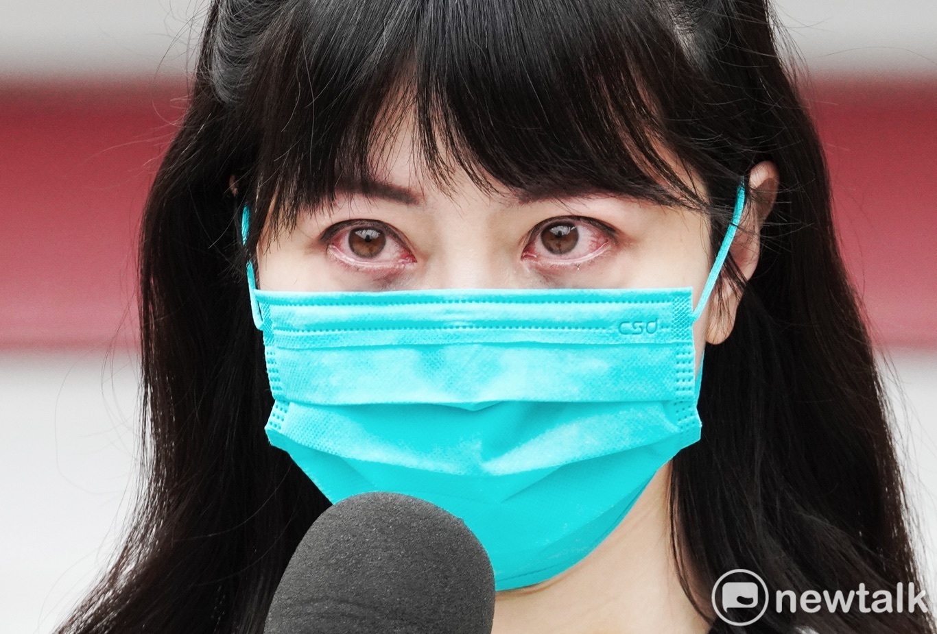 高嘉瑜在記者會中神情顯得落寞。 圖:張良一/攝 高嘉瑜在記者會中神情顯得落寞。 圖:張良一/攝