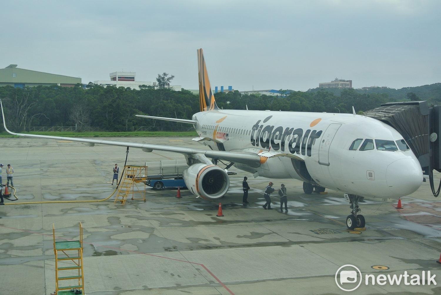 台灣虎航目前每天台中澳門對飛一班,為A320機型。 圖:唐復年 /攝 台灣虎航目前每天台中澳門對飛一班,為A320機型。 圖:唐復年 /攝