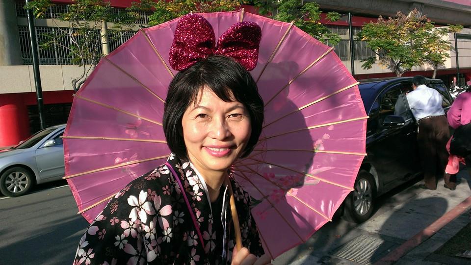 汪志冰2014年2月22日一身和服裝扮參與「新北投車站回家」活動。 汪志冰2014年2月22日一身和服裝扮參與「新北投車站回家」活動。