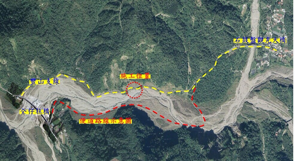 嘉義縣阿里山鄉149甲線豐山支線明隧道工程因山壁坍塌。 嘉義縣阿里山鄉149甲線豐山支線明隧道工程因山壁坍塌。