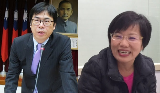 民進黨高雄市長初選5虎爭鬥中,陳其邁(左)民調居於領先,但劉世芳(右)在陳菊力挺下緊咬不放,最後很可能演變成為陳其邁與劉世芳之爭。 民進黨高雄市長初選5虎爭鬥中,陳其邁(左)民調居於領先,但劉世芳(右)在陳菊力挺下緊咬不放,最後很可能演變成為陳其邁與劉世芳之爭。