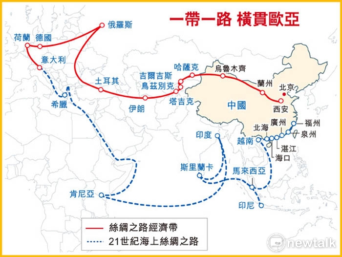 中國藉「一帶一路」等方式向亞太部分國家提供貸款，進行「債務外交」。   圖 : 翻攝自網路