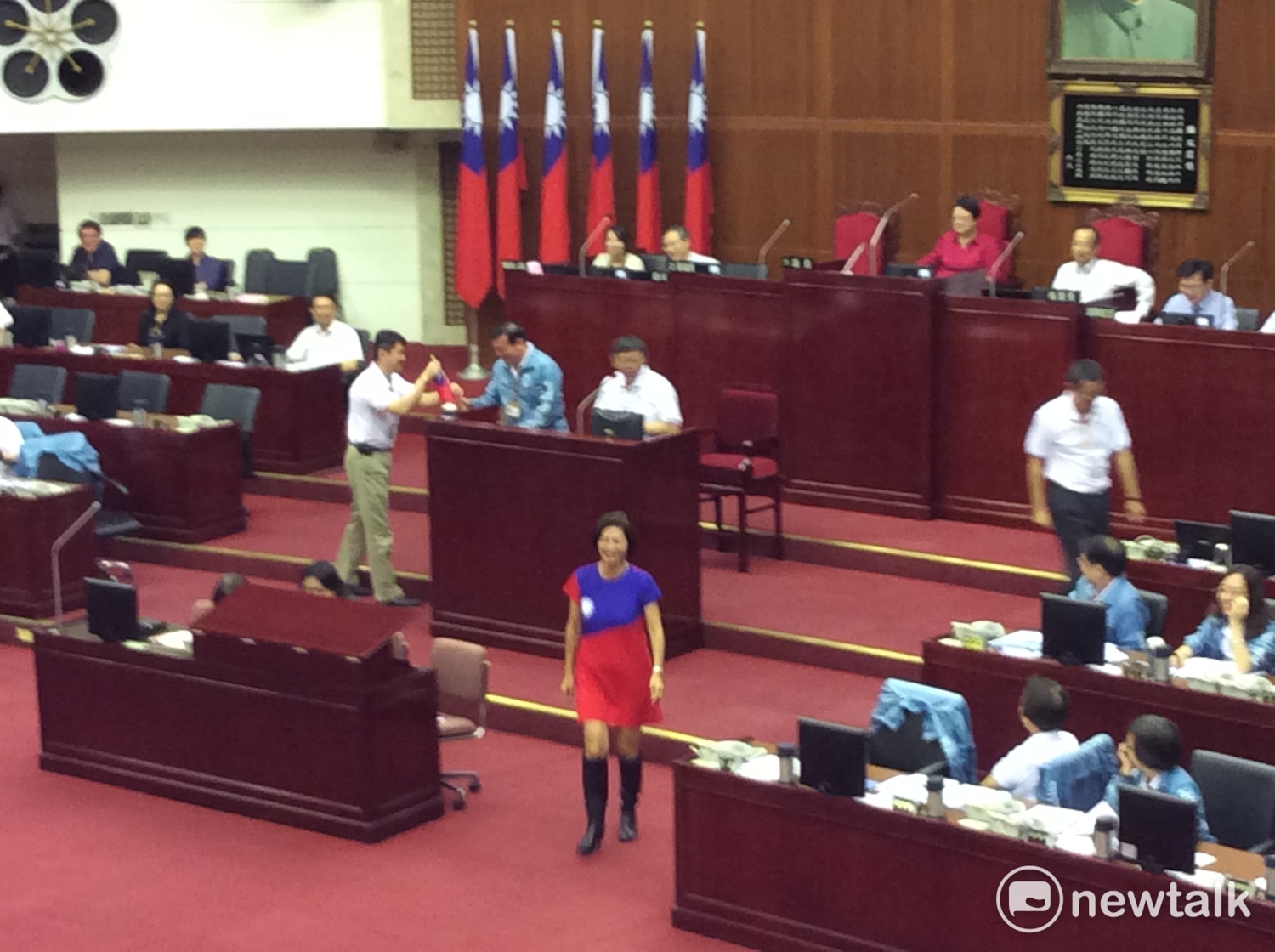 台北市議員關注能否帶國旗進入世大運會場。 台北市議員關注能否帶國旗進入世大運會場。