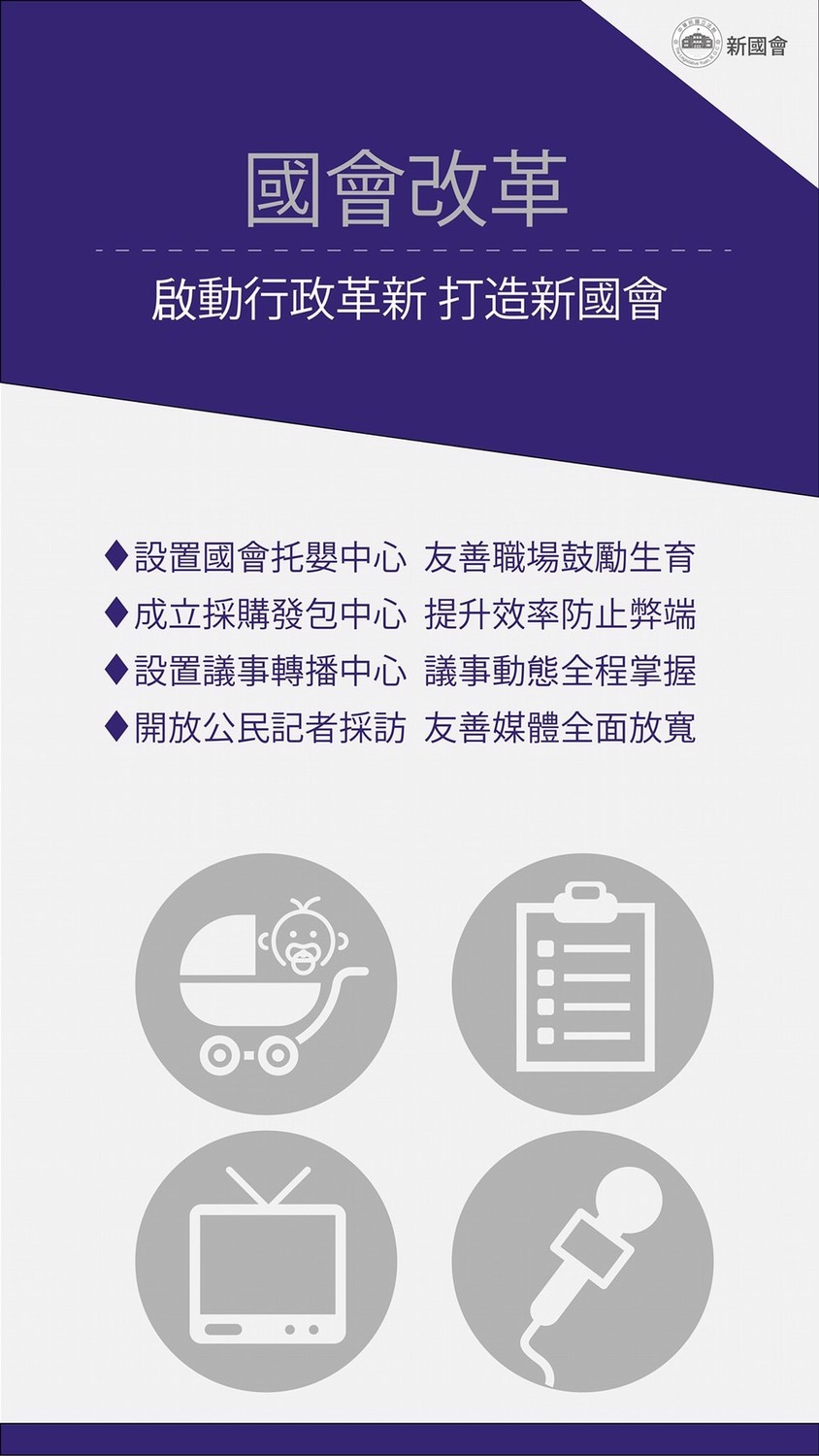 說明新國會一年來的行政改革措施。 圖:翻攝自立法院長蘇嘉全臉書 說明新國會一年來的行政改革措施。 圖:翻攝自立法院長蘇嘉全臉書