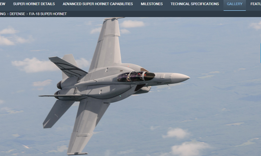 美軍F/A-18E超級大黃蜂戰機由波音公司製造,最高時速可達1915公里。 圖:翻攝波音公司官網 美軍F/A-18E超級大黃蜂戰機由波音公司製造,最高時速可達1915公里。 圖:翻攝波音公司官網