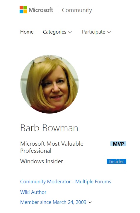 Barb Bowman屬於Windows Insider計畫的其中一員,其地位就類似微軟官方認證的合作夥伴,在這次事件中,居然公然要微軟用戶退貨後重新購買,以保持全額退貨權力。 圖:翻攝自微軟 Barb Bowman屬於Windows Insider計畫的其中一員,其地位就類似微軟官方認證的合作夥伴,在這次事件中,居然公然要微軟用戶退貨後重新購買,以保持全額退貨權力。 圖:翻攝自微軟