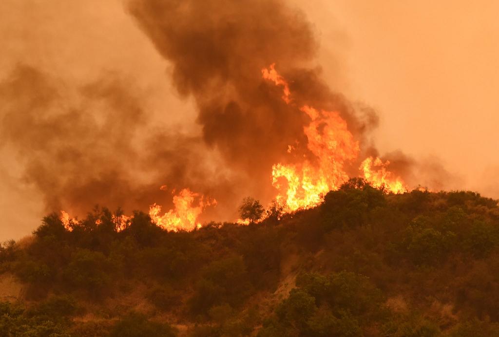 消防人員僅控制了10%的火勢,現場出動了超過1000人救援。 圖:Barbara County Fire twitter 消防人員僅控制了10%的火勢,現場出動了超過1000人救援。 圖:Barbara County Fire twitter