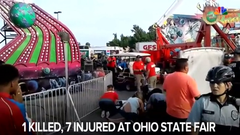 美國俄亥俄州嘉年華會(Ohio State Fair)26日爆出有民眾使用遊戲設施時發生意外,目前已造成1死7傷。 圖:翻攝NBC NEWS官網 美國俄亥俄州嘉年華會(Ohio State Fair)26日爆出有民眾使用遊戲設施時發生意外,目前已造成1死7傷。 圖:翻攝NBC NEWS官網