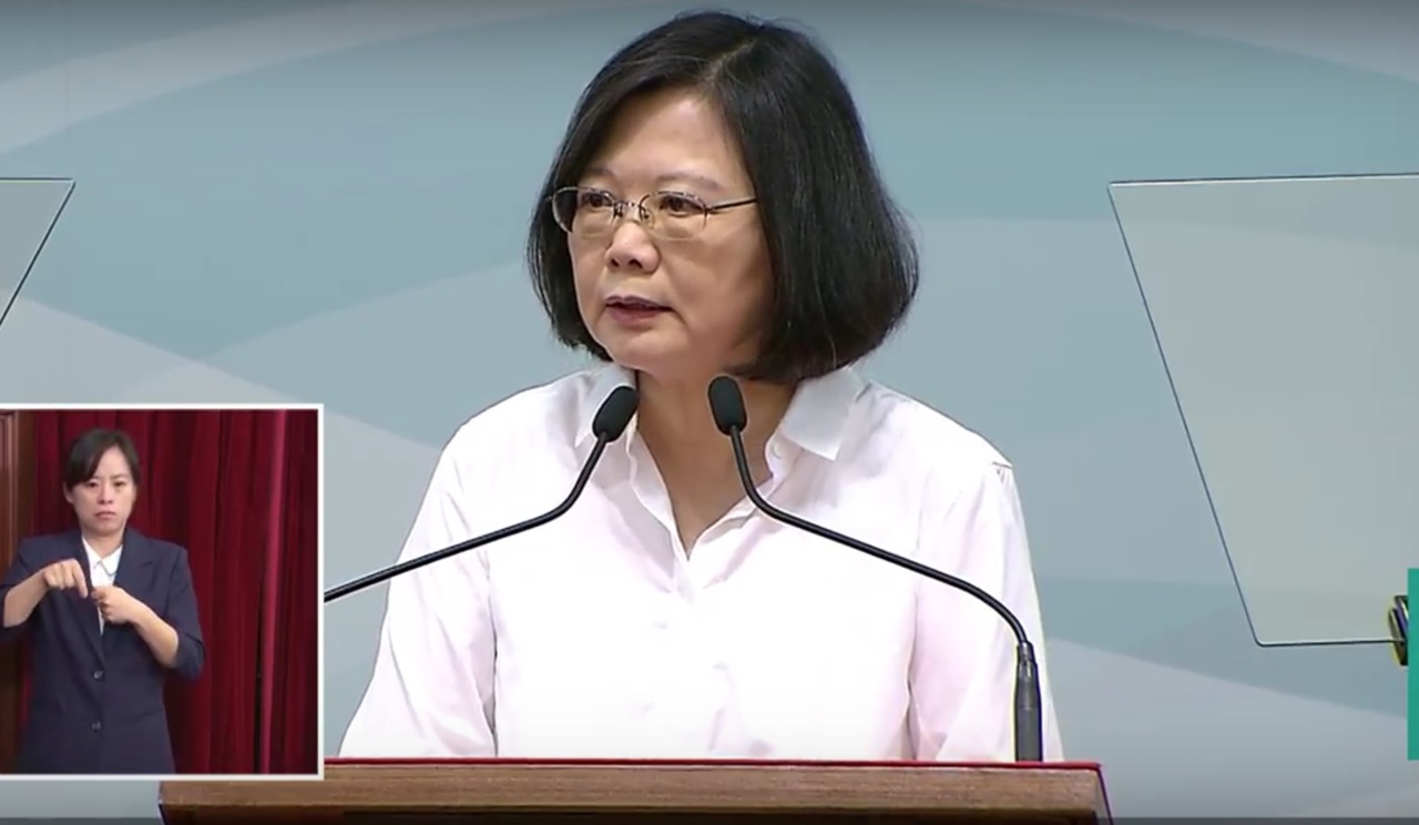 總統蔡英文12日上午在司改國是會議總結會議開幕致詞。 總統蔡英文12日上午在司改國是會議總結會議開幕致詞。