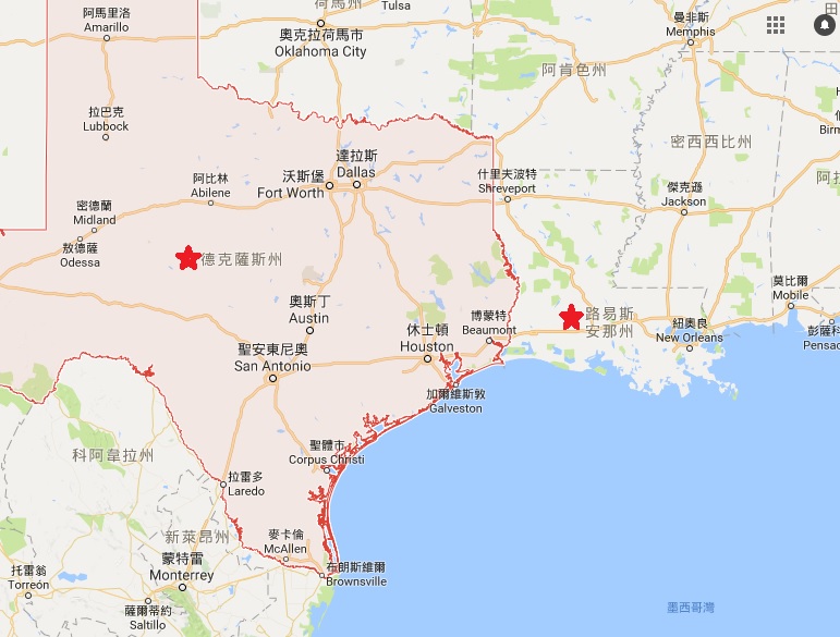CNN預測,哈維將後天折返登陸再襲休士頓,然後往北進入路易斯安那州。 圖:翻攝Google Map CNN預測,哈維將後天折返登陸再襲休士頓,然後往北進入路易斯安那州。 圖:翻攝Google Map