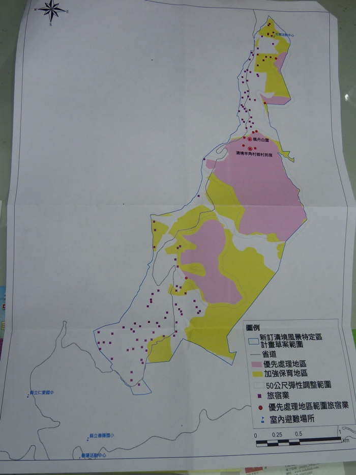 清境民宿位置與全國災害潛勢圖。圖2之2:謝莉慧/翻攝 清境民宿位置與全國災害潛勢圖。圖2之2:謝莉慧/翻攝