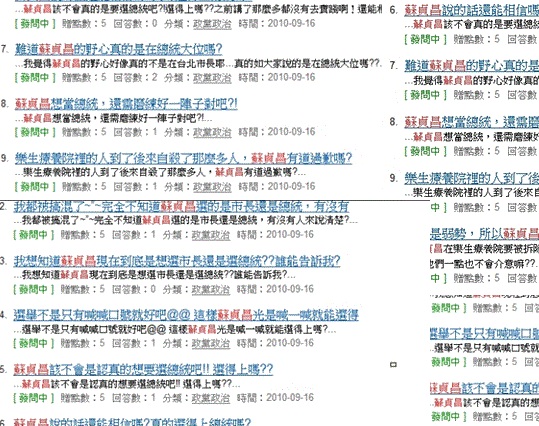網友將未經証實、對蘇貞昌的指控,散佈在雅虎「知識家」。圖片來源:擷取自網路 網友將未經証實、對蘇貞昌的指控,散佈在雅虎「知識家」。圖片來源:擷取自網路
