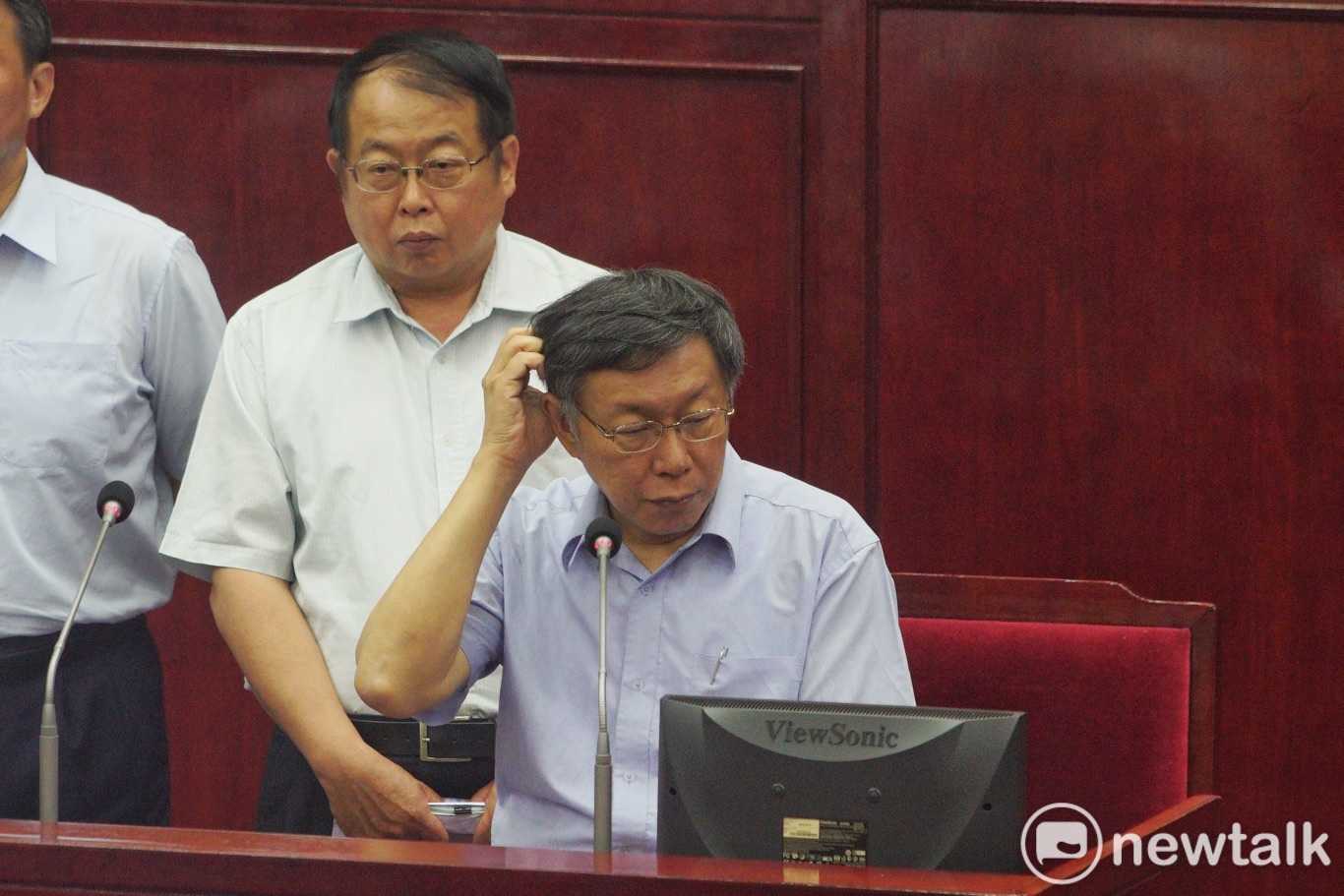台北市長柯文哲在台北市議會備詢。   圖：新頭殼資料照（張良一 / 攝）