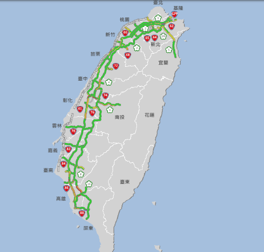 高速公路局表示，但有部分路段出現壅塞情況，時速未達40公里。
