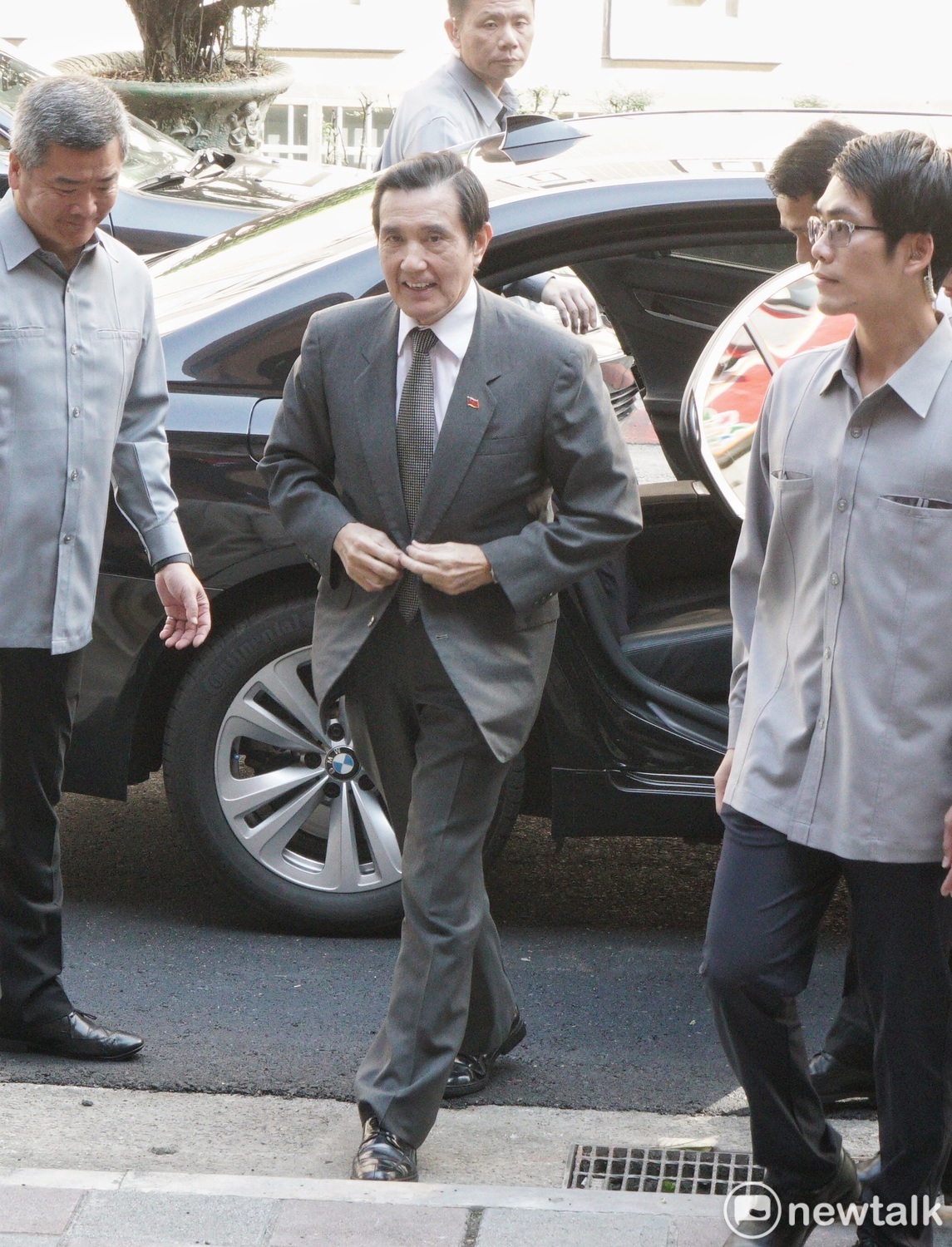 前總統馬英九為三中案再度到台北地院出庭。   圖：張良一/攝
