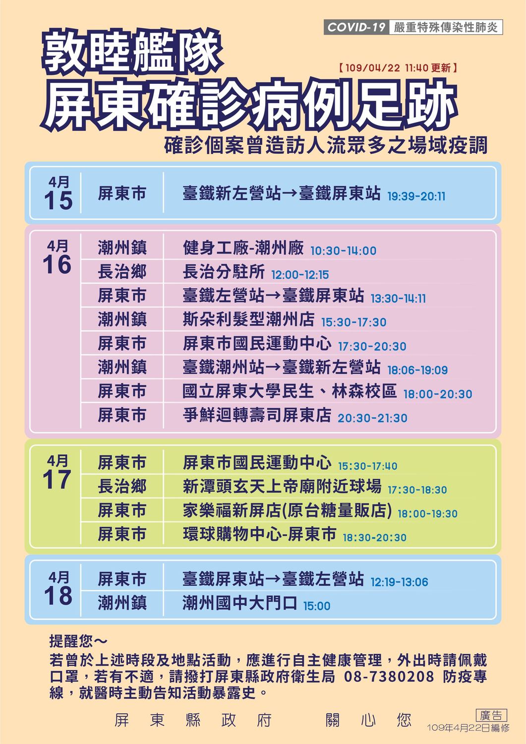 武漢肺炎》家樂福新屏店、環球購物中心都入列! 屏東4確診官兵 ...