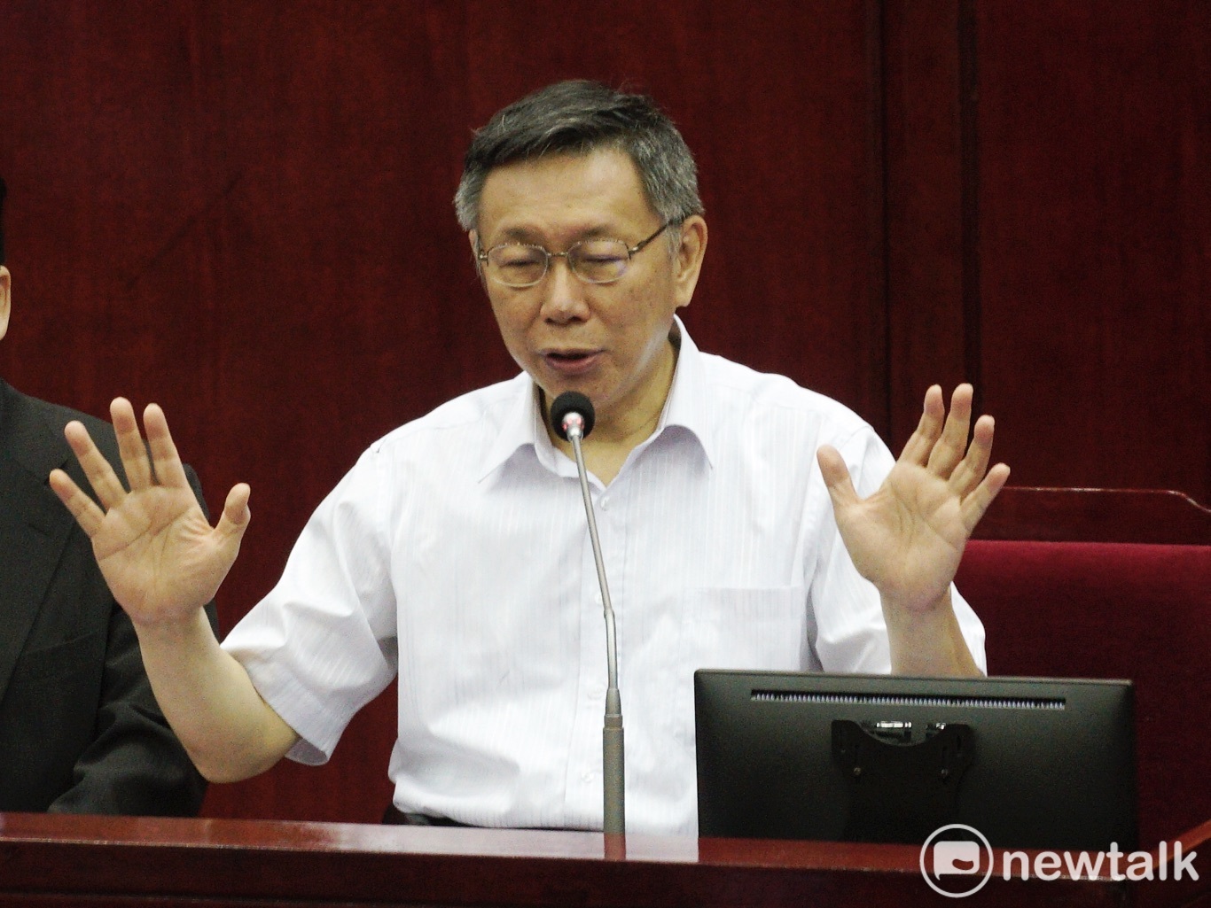 台北市長柯文哲在台北市議會備詢。   圖：張良一 / 攝（資料照）