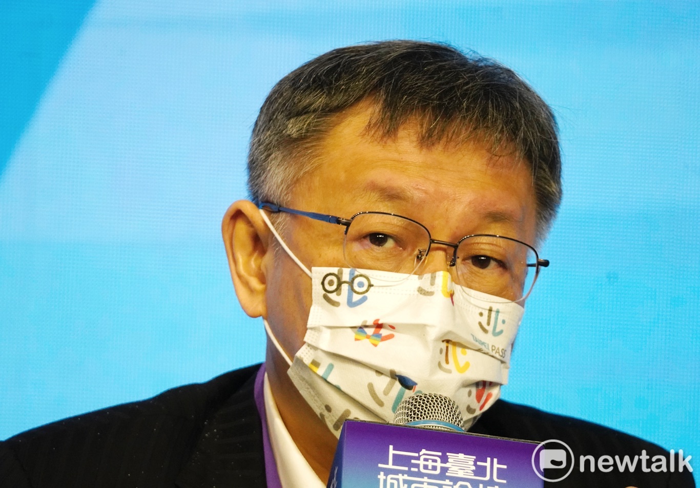 台北市長柯文哲在2021上海台北雙城論壇結束後受訪。   圖：張良一 / 攝