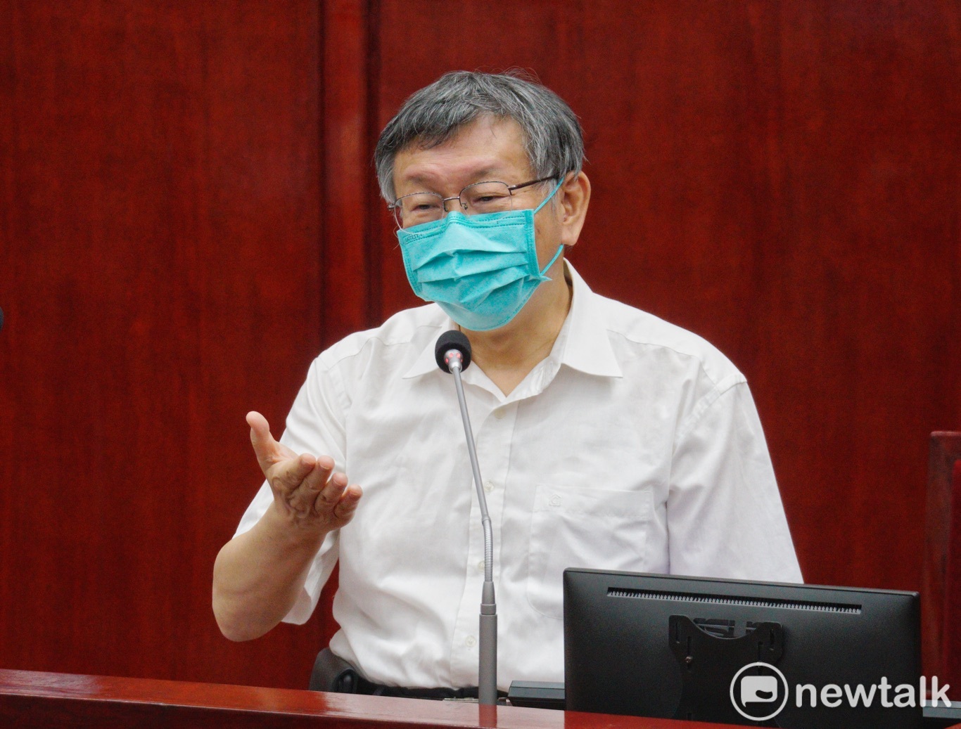 台北市長柯文哲在市議會備詢。   圖：張良一 / 攝